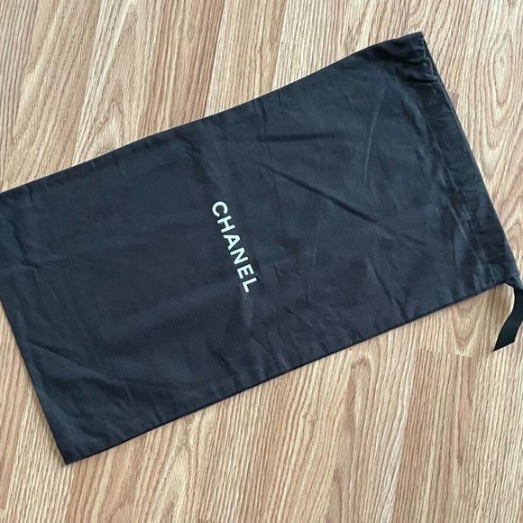 CHANEL Other - Chanel Dust Bag Black Cotton Dustbag Draw String Storage Bag 21X12 in Authentic